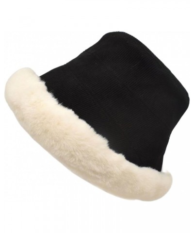 Fluffy hatsEurope and The United States Winter New Long Plush Fishing Cap Foreign Trade Trend Fashion Men and (s-Black, One S...