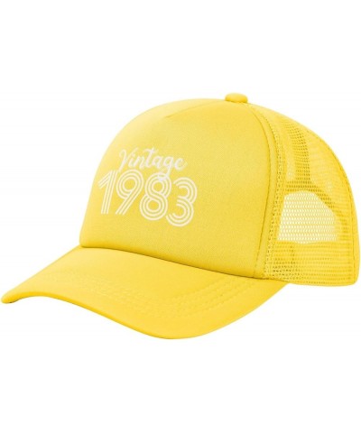 Vintage 1983 40th Birthday Gifts Trucker Hat Women Mesh Baseball Cap Cowboy Hat Men Dad Hat Snapback Hat Black Yellow $10.15 ...