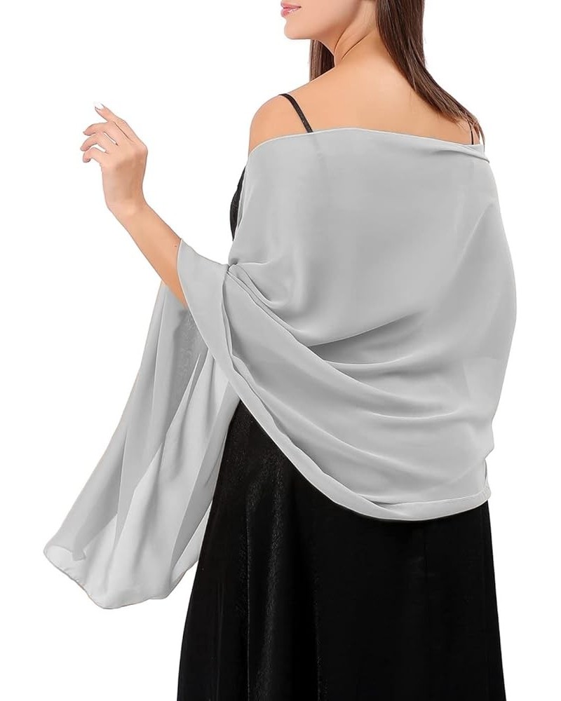 Sheer Chiffon Shawls and Wraps for Evening Dresses Wedding Party Scarf Bridal Stole Accessories for Bride and Women G Grey $9...