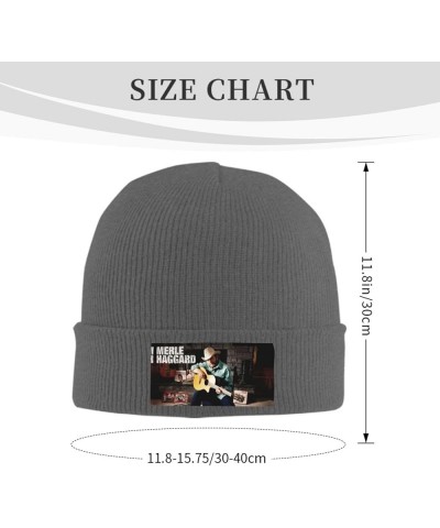 Merle Haggard Beanie Hat Cute Pattern Knit Cap Keep Warm Winter Beanie Men and Women Black Deep Heather $11.58 Skullies & Bea...