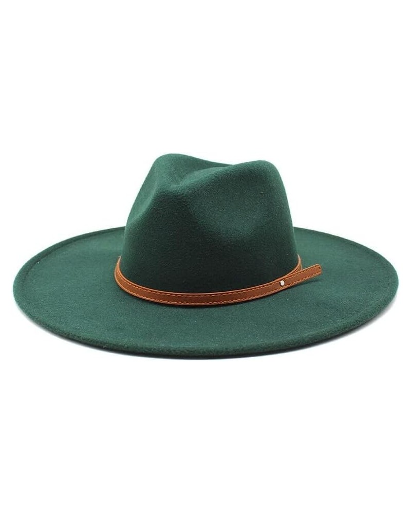 Fedora Ladies Jazz Hat Autumn and Winter Big Brim Hat Ladies Felt Gentleman Caps Fedora Hat 16 $16.18 Fedoras