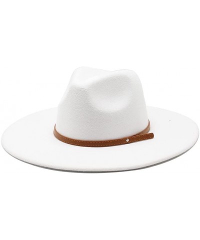 Fedora Ladies Jazz Hat Autumn and Winter Big Brim Hat Ladies Felt Gentleman Caps Fedora Hat 16 $16.18 Fedoras