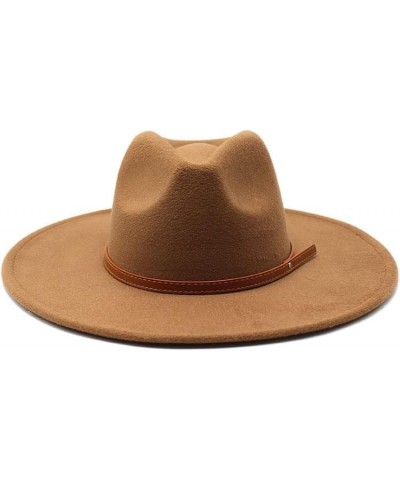 Fedora Ladies Jazz Hat Autumn and Winter Big Brim Hat Ladies Felt Gentleman Caps Fedora Hat 16 $16.18 Fedoras