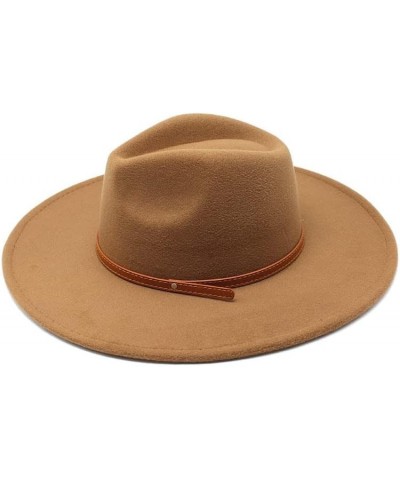 Fedora Ladies Jazz Hat Autumn and Winter Big Brim Hat Ladies Felt Gentleman Caps Fedora Hat 16 $16.18 Fedoras