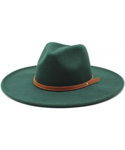 Fedora Ladies Jazz Hat Autumn and Winter Big Brim Hat Ladies Felt Gentleman Caps Fedora Hat 16 $16.18 Fedoras