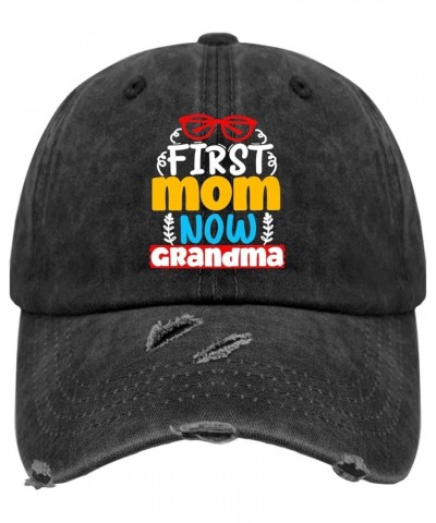 First Mom Now Grandma Hats for Mens Washed Distressed Baseball Caps Fashion Washed Dad Hat Cotton First Mom Now Grandma 1 $10...