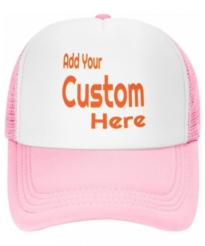 Custom Cap Your Design Here,Custom Picture Hats,Add Your Own Text and Design,Classic Mens Womens Trucker Hat Pink-13 $7.50 Ba...