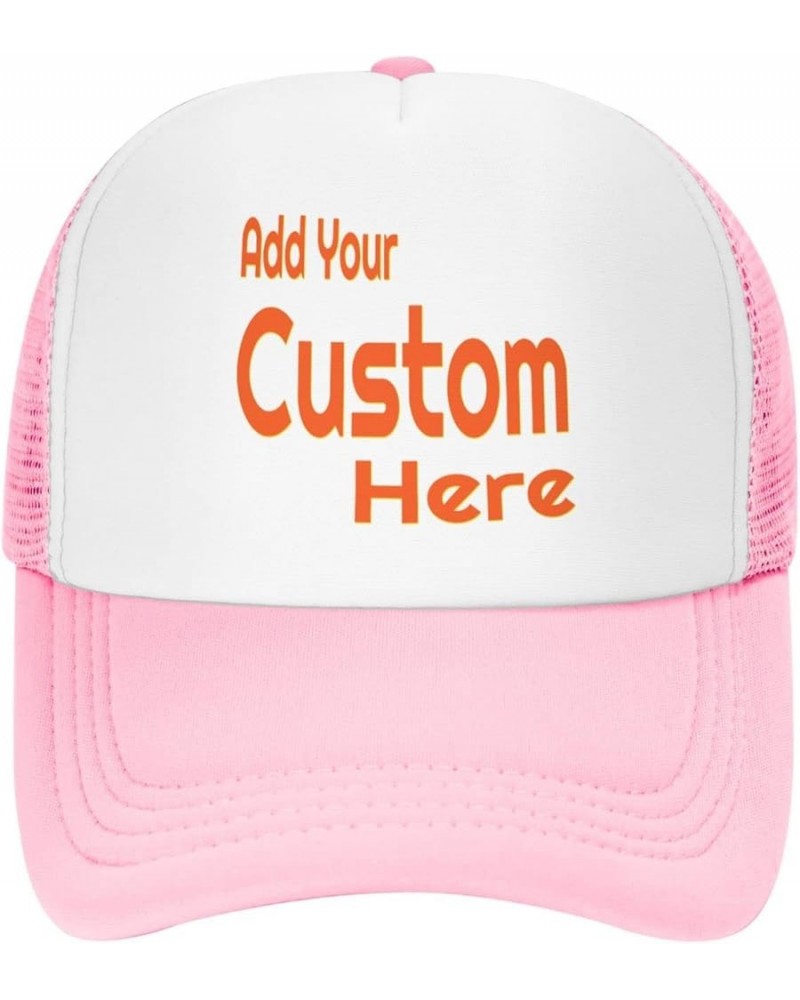 Custom Cap Your Design Here,Custom Picture Hats,Add Your Own Text and Design,Classic Mens Womens Trucker Hat Pink-13 $7.50 Ba...