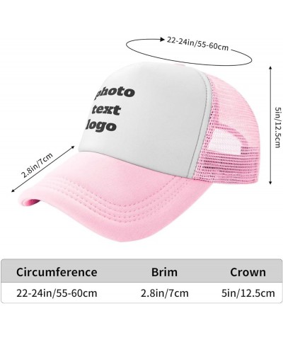 Custom Cap Your Design Here,Custom Picture Hats,Add Your Own Text and Design,Classic Mens Womens Trucker Hat Pink-13 $7.50 Ba...