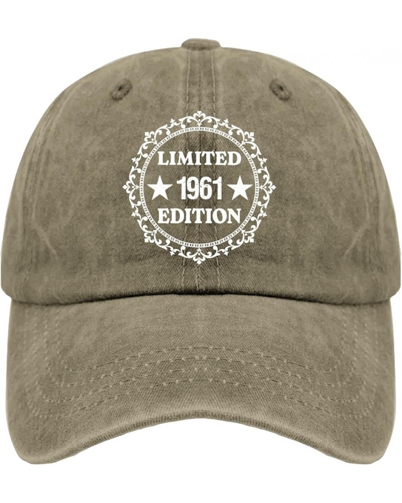 1961 Birthday Gifts for Men Women Baseball Cap Custom Hats for Men Pigment Black Hats for Women Fashionable Gifts Pigment Kha...