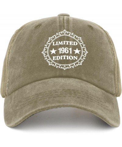 1961 Birthday Gifts for Men Women Baseball Cap Custom Hats for Men Pigment Black Hats for Women Fashionable Gifts Pigment Kha...