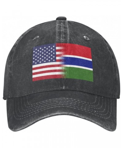 Baseball Cap US Gambia America Flag Washed Denim Adjustable Fashion Unique Hat for Men Women $14.17 Baseball Caps