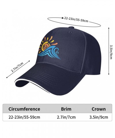 Sun and Wave Vintage Trucker Hat Baseball Caps Adjustable Dad Sun Hat for Men and Women Black $23.81 Baseball Caps