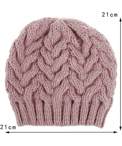 Fashion Winter Solid Color Knitted Hats Women Warm Skullies Beanie Hat Casual Soft Girls Ski Caps E $12.50 Skullies & Beanies