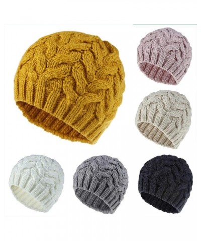 Fashion Winter Solid Color Knitted Hats Women Warm Skullies Beanie Hat Casual Soft Girls Ski Caps E $12.50 Skullies & Beanies