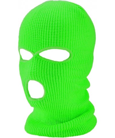 3-Hole Winter Knitted Ski Mask, Outdoor Warm Balaclava Full Face Cover Thermal Cycling Mask KM2 Neon Green $13.49 Balaclavas