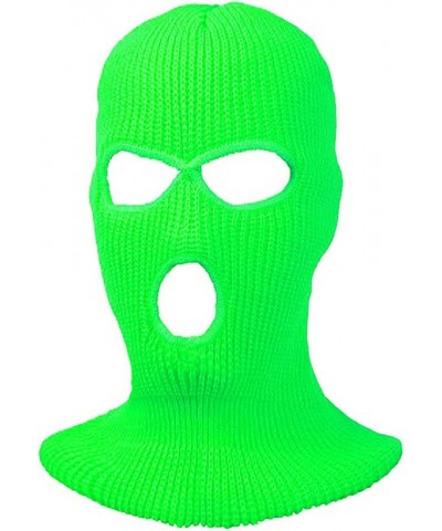 3-Hole Winter Knitted Ski Mask, Outdoor Warm Balaclava Full Face Cover Thermal Cycling Mask KM2 Neon Green $13.49 Balaclavas