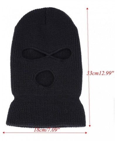 3-Hole Winter Knitted Ski Mask, Outdoor Warm Balaclava Full Face Cover Thermal Cycling Mask KM2 Neon Green $13.49 Balaclavas