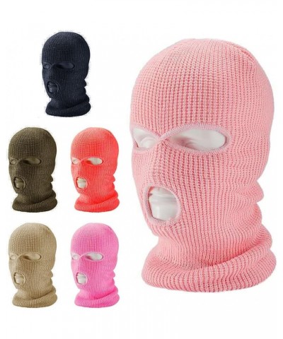 3-Hole Winter Knitted Ski Mask, Outdoor Warm Balaclava Full Face Cover Thermal Cycling Mask KM2 Neon Green $13.49 Balaclavas