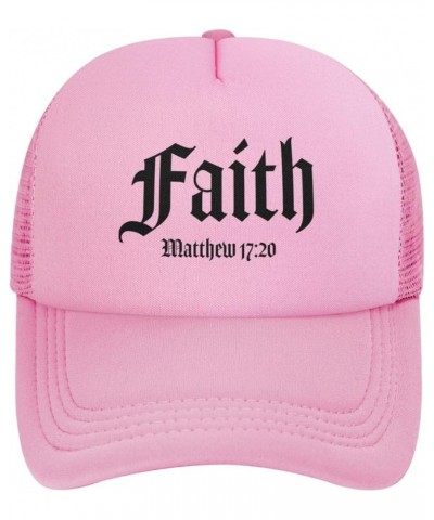 Faith, Bible Verse Women's Baseball Hat Vintage Trucker Hat Adjustable Pink $10.83 Baseball Caps