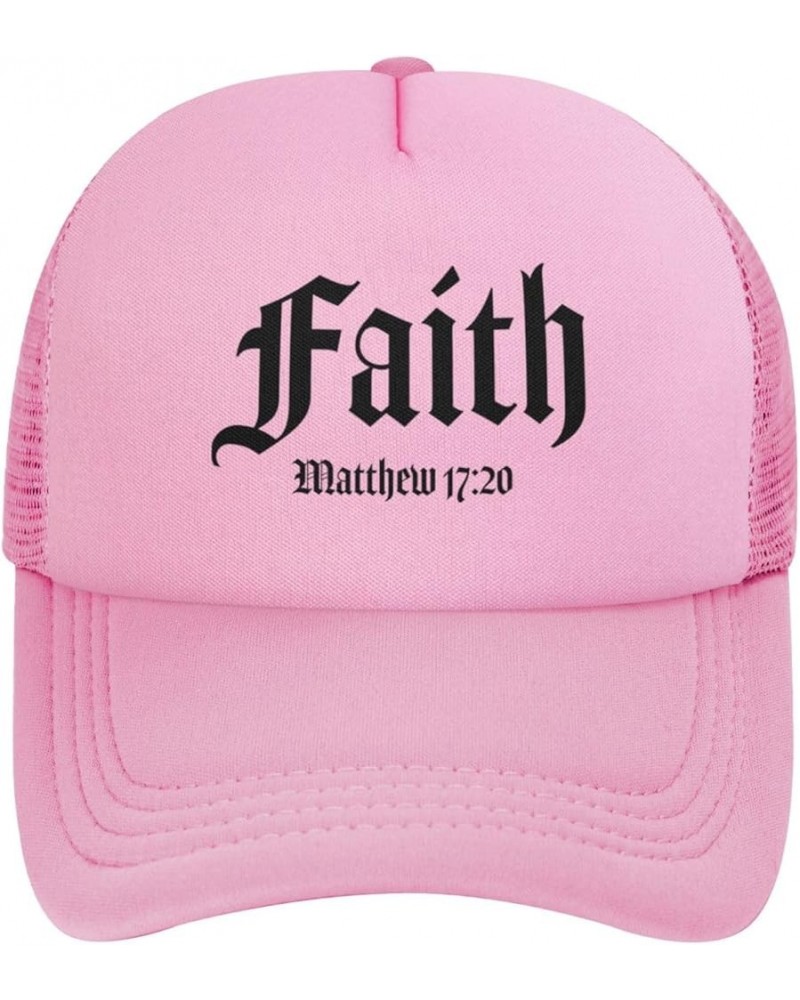 Faith, Bible Verse Women's Baseball Hat Vintage Trucker Hat Adjustable Pink $10.83 Baseball Caps