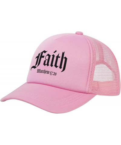 Faith, Bible Verse Women's Baseball Hat Vintage Trucker Hat Adjustable Pink $10.83 Baseball Caps