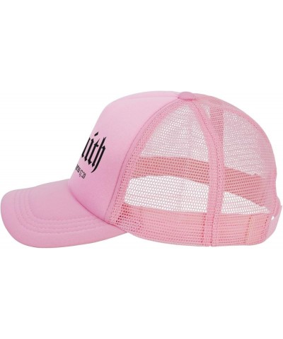 Faith, Bible Verse Women's Baseball Hat Vintage Trucker Hat Adjustable Pink $10.83 Baseball Caps