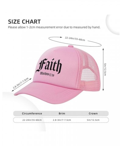 Faith, Bible Verse Women's Baseball Hat Vintage Trucker Hat Adjustable Pink $10.83 Baseball Caps