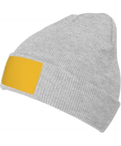 Black Knit Hat Cap Solid Color Gold Picture Soft Good Elasticity Suitable for Outdoor Sports Gray $11.48 Skullies & Beanies