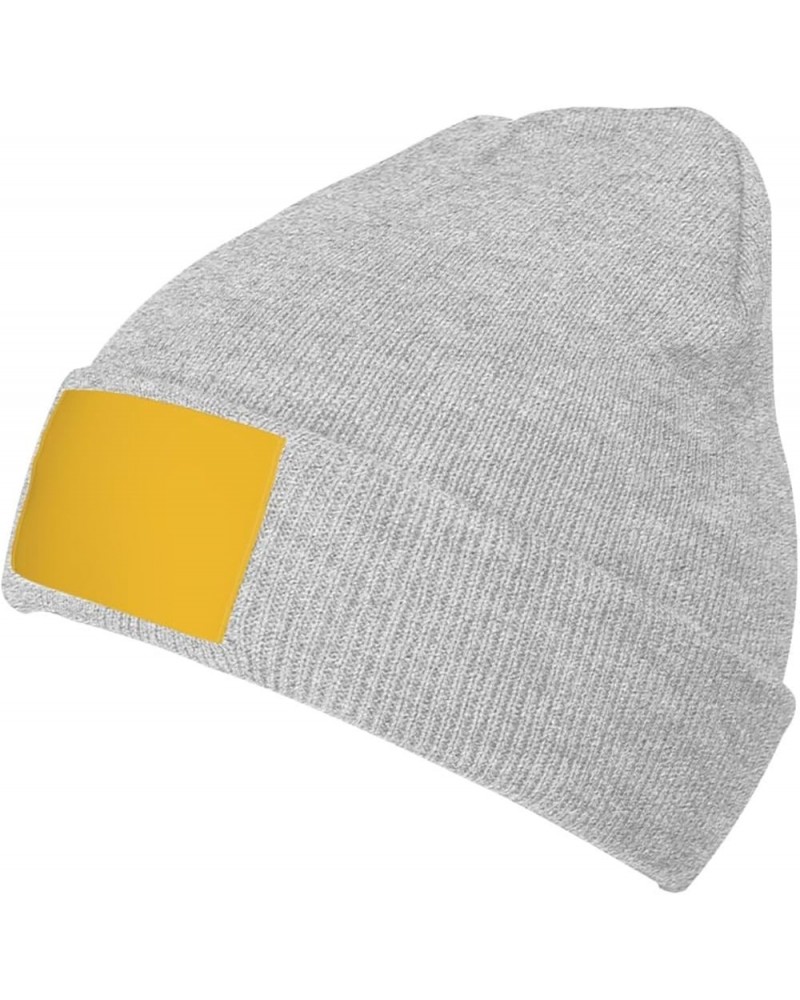 Black Knit Hat Cap Solid Color Gold Picture Soft Good Elasticity Suitable for Outdoor Sports Gray $11.48 Skullies & Beanies