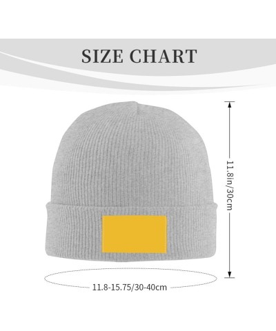 Black Knit Hat Cap Solid Color Gold Picture Soft Good Elasticity Suitable for Outdoor Sports Gray $11.48 Skullies & Beanies