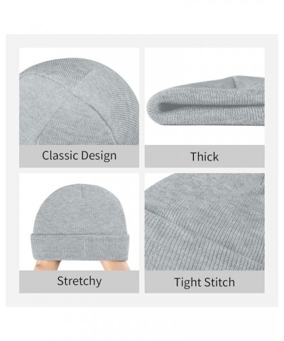 Black Knit Hat Cap Solid Color Gold Picture Soft Good Elasticity Suitable for Outdoor Sports Gray $11.48 Skullies & Beanies