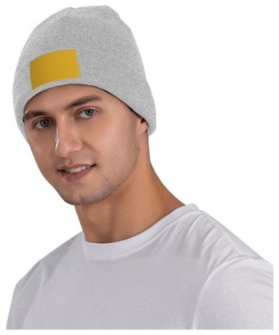 Black Knit Hat Cap Solid Color Gold Picture Soft Good Elasticity Suitable for Outdoor Sports Gray $11.48 Skullies & Beanies