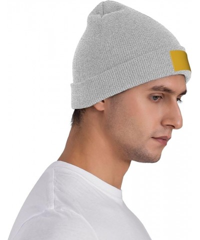 Black Knit Hat Cap Solid Color Gold Picture Soft Good Elasticity Suitable for Outdoor Sports Gray $11.48 Skullies & Beanies