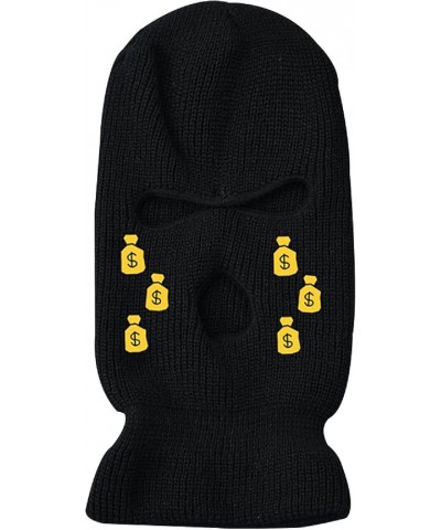 IMSWW 3-Hole Ski Mask Woolen Knitted Hat Winter Warm Outdoor Cycling Windproof Mask Balaclava Black $9.00 Balaclavas