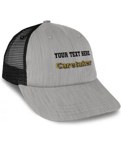 Custom Custom Trucker Hat Baseball Cap Caretaker Doctor Cotton Nursing Dad Hats for Men & Women Heather Gray Black Personaliz...