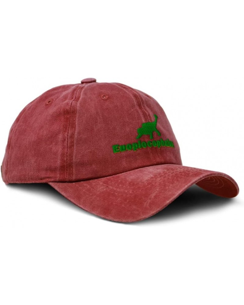 Soft Washed Baseball Cap Euoplocophalus Dinosaurs Cotton Dad Hats for Men & Women Red Design Only $12.76 Baseball Caps