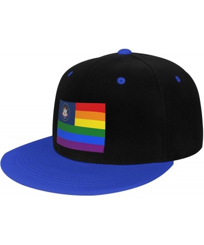 Pride Rainbow LGBT Flag of Utah Snapback Hat for Men Women Baseball Cap Trucker Flat Bill Hats Dad Caps Blue $11.64 Baseball ...