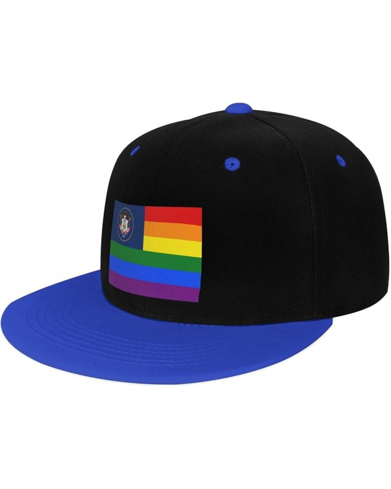 Pride Rainbow LGBT Flag of Utah Snapback Hat for Men Women Baseball Cap Trucker Flat Bill Hats Dad Caps Blue $11.64 Baseball ...