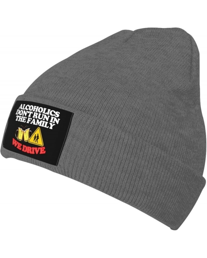 Alcoholics Don't Run We Drive Winter Beanie Hats Unisex,Warm Cozy Knitted Cuffed Skull Cap Deep Heather $9.76 Skullies & Beanies