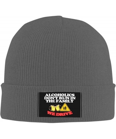 Alcoholics Don't Run We Drive Winter Beanie Hats Unisex,Warm Cozy Knitted Cuffed Skull Cap Deep Heather $9.76 Skullies & Beanies