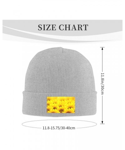 Yellow Sunflower Printed Wool Hat Knitted Hat Outdoor Knitted Hat Daily Warm Hat Soft Warm Hat $10.19 Skullies & Beanies