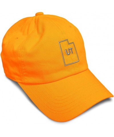 Soft Baseball Cap Utah State Map Ut Embroidery Names Cotton Country Dad Hats for Men & Women Orange Design Only $15.39 Baseba...