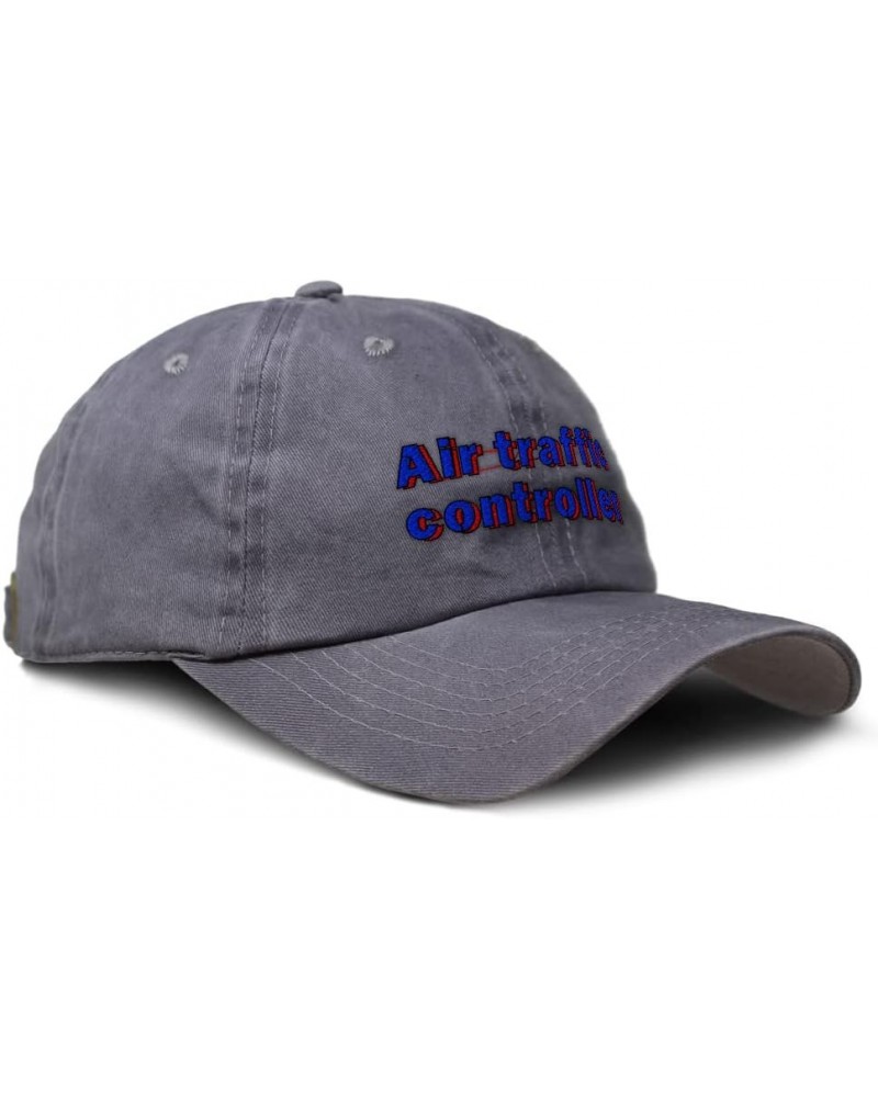 Soft Washed Baseball Cap Air Traffic Controller Cotton Dad Hats for Men & Women Grey Design Only $13.95 Baseball Caps