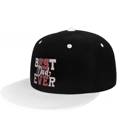 Best Dad Ever Snapback Hat for Men Women Baseball Cap Trucker Flat Bill Hats Dad Caps White $12.36 Baseball Caps