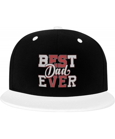 Best Dad Ever Snapback Hat for Men Women Baseball Cap Trucker Flat Bill Hats Dad Caps White $12.36 Baseball Caps