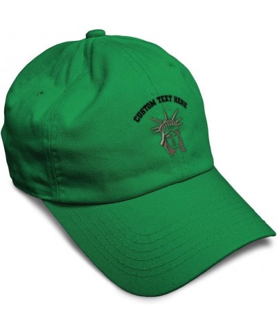 Custom Soft Baseball Cap Statue of Liberty Face Embroidery Statue Twill Cotton Dad Hats for Men & Women Kelly Green Personali...