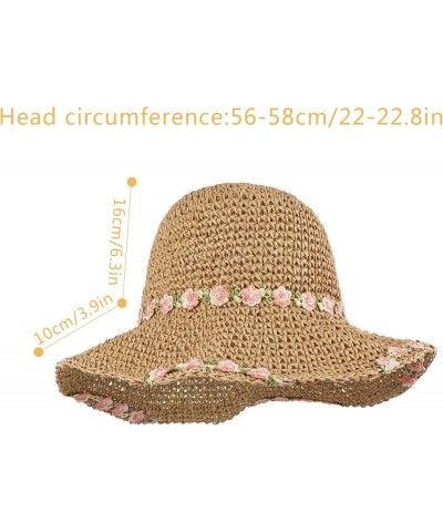 Van Caro Women Wide Brim Straw Roll up Hat Beach Sun Hat Summer Fishing Hat 8209 Light Coffee $9.24 Sun Hats