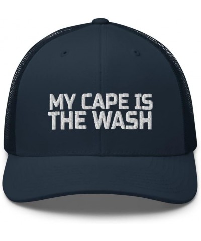 My Cape is in The Wash Super Hero Trucker Cap Hat Adjustable Navy $16.88 Baseball Caps