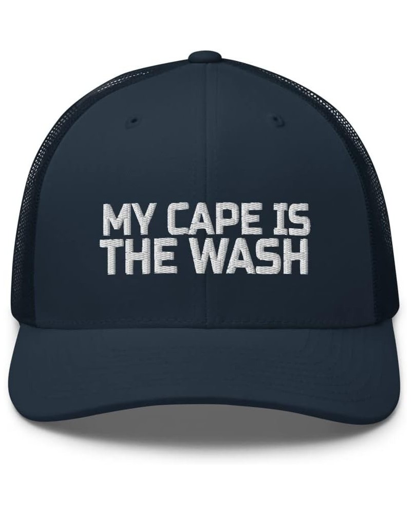 My Cape is in The Wash Super Hero Trucker Cap Hat Adjustable Navy $16.88 Baseball Caps